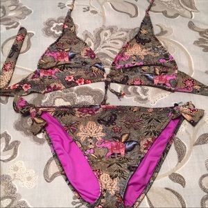 LARGE LUCKY BRAND BIKINI paisley & pink